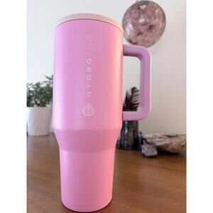 HydroJug 40oz Insulated Tumbler Pink w Handle Straw Cup